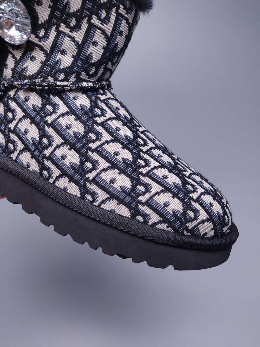 6554 Black Fabric-Texture Shoes