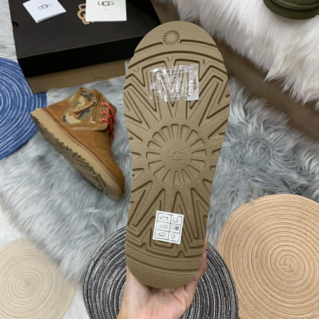 4193 Chestnut Men's Color-Block Camouflage Shoes