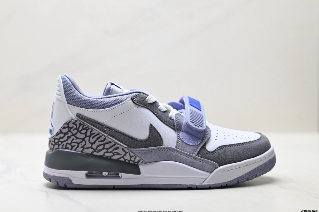 Jordan Legacy 312 Low White Wolf Grey Purple Sneakers